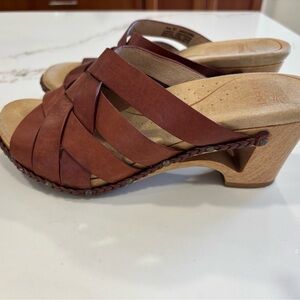 Dasko Women's Brown Leather Wedge Sandals